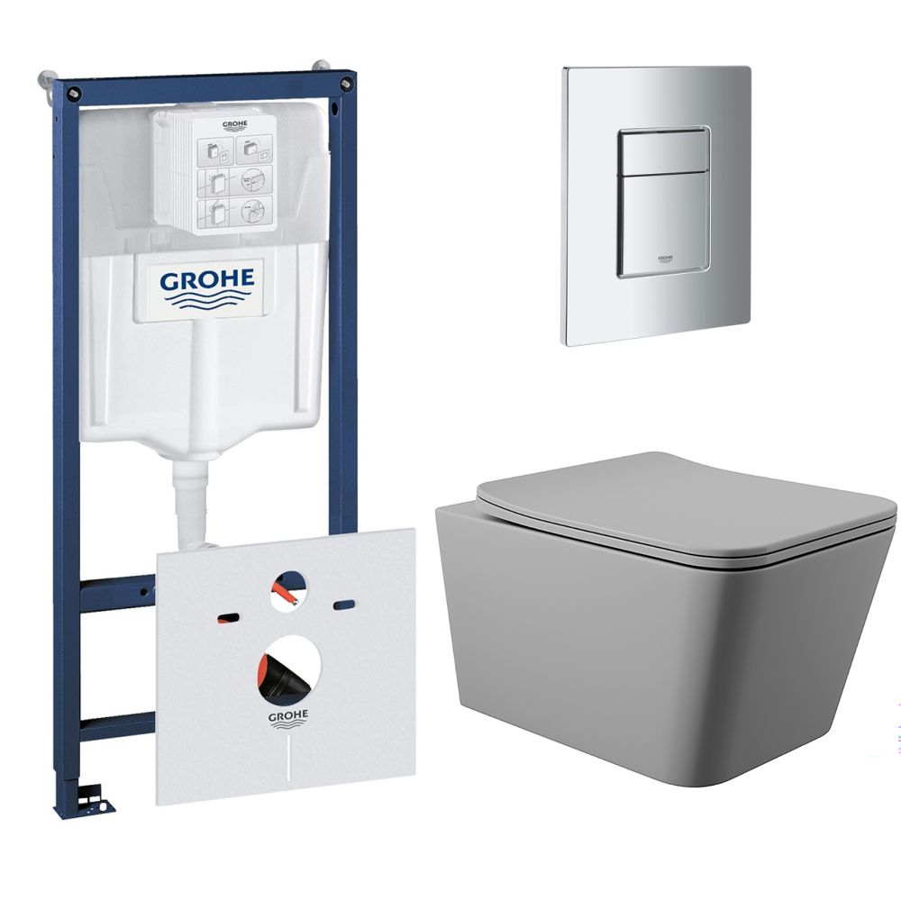 Комплект инсталляции GROHE Rapid SL 38775001 с унитазом Aqueduto MACIO MACT2130 и сиденьем с микролифтом (NW0541)