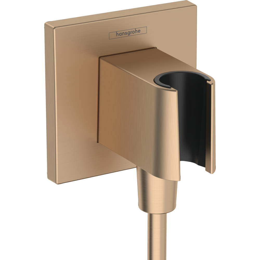 Шланговое подключение hansgrohe FixFit Porter E с держателем для душа 26889140, шлифованная бронза