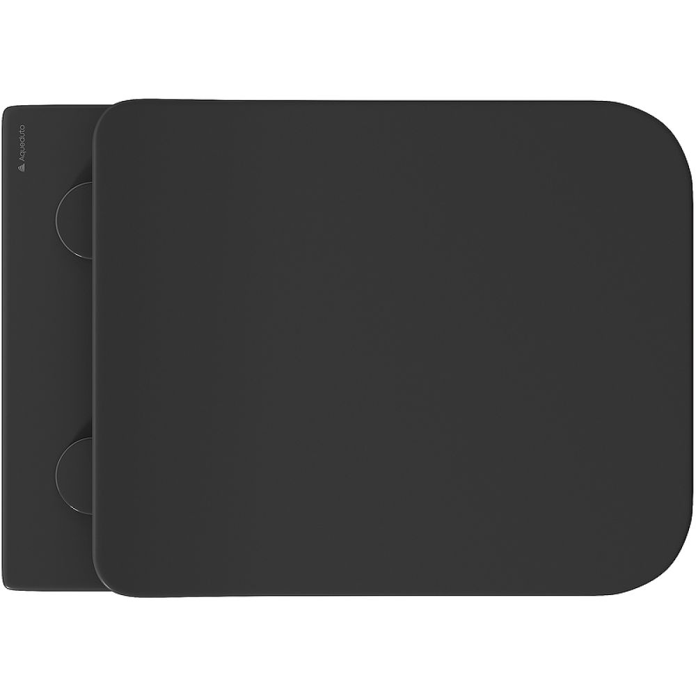 Унитаз подвесной Aqueduto MACIO Plus 525*345 безободковый, сиденье с микролифтом, черный матовый (MACТ0240)