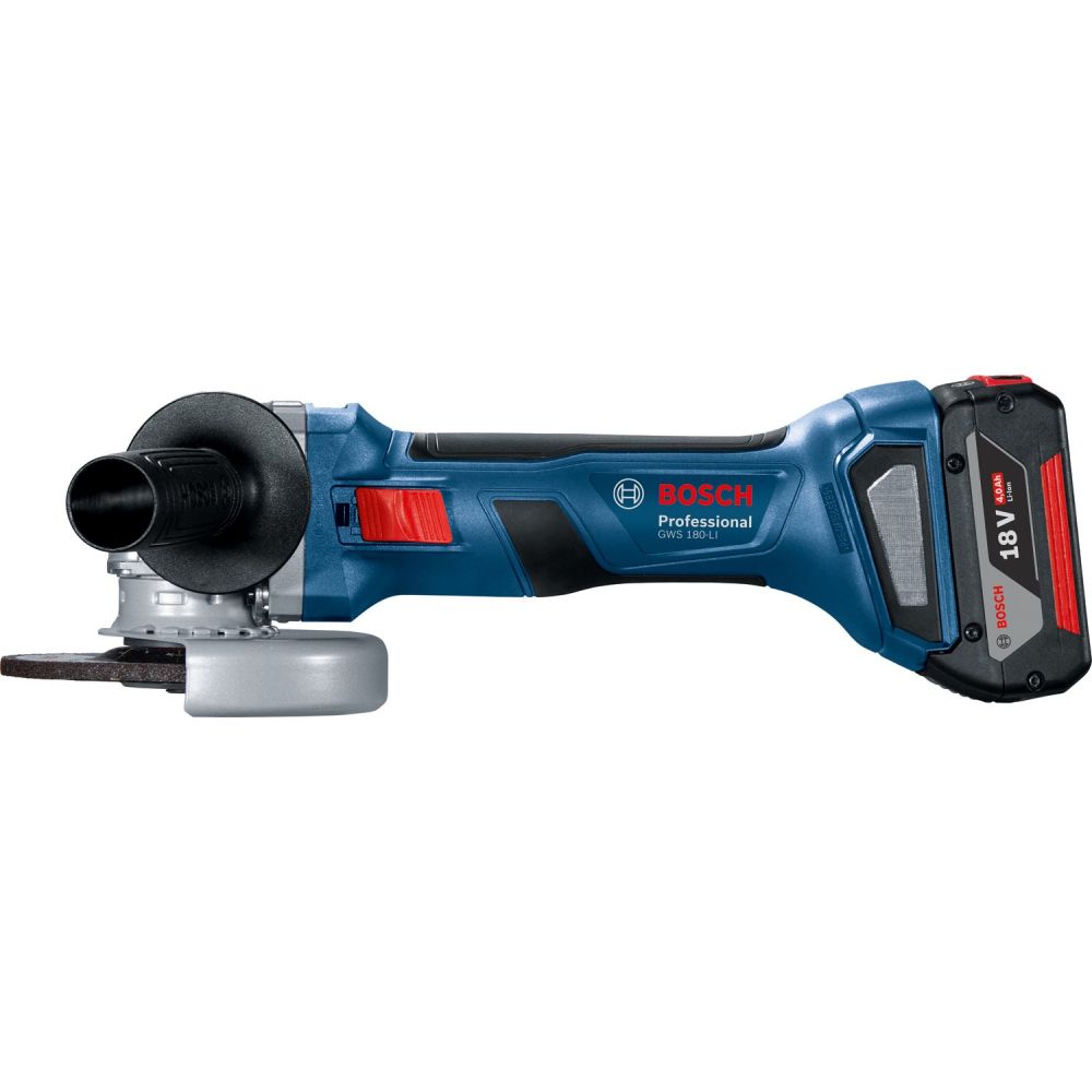 Угловая шлифмашина Bosch Professional GWS 180-LI, 18 В, с 2 АКБ 4 Ач и ЗУ, в кейсе, (0.601.9H9.021)