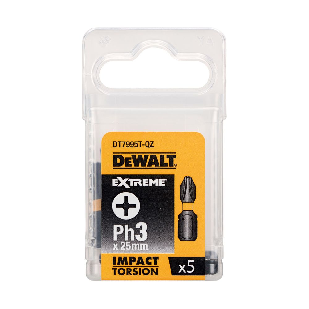 Биты ударные DEWALT IMPACT DT7995T, Torsion Ph3, 25 мм, 5 шт.