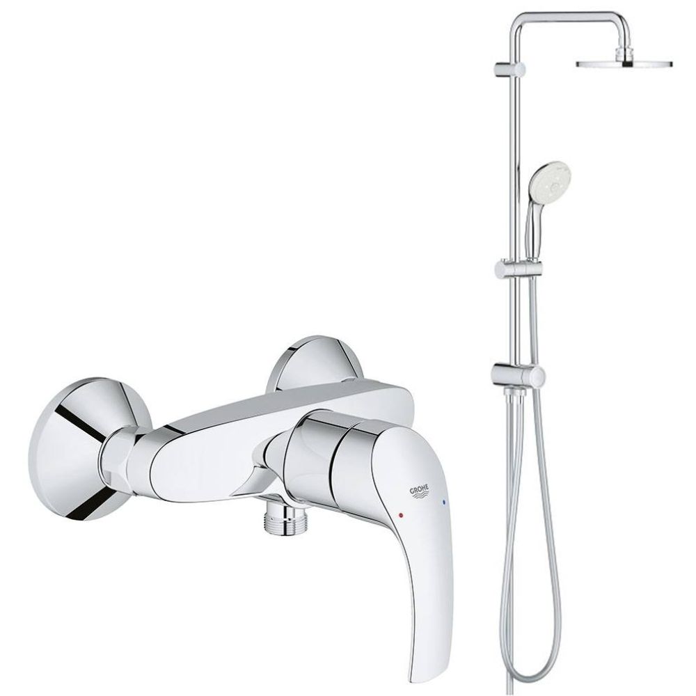 Душевая система GROHE New Tempesta 200 со смесителем для душа, хром (124410)