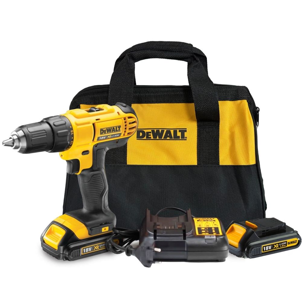 Аккумуляторная дрель-шуруповерт DEWALT DCD771S2, 18 В, 1500 об/мин, с 2 АКБ 1.5 Ач и ЗУ, в сумке (DCD771S2-QW)