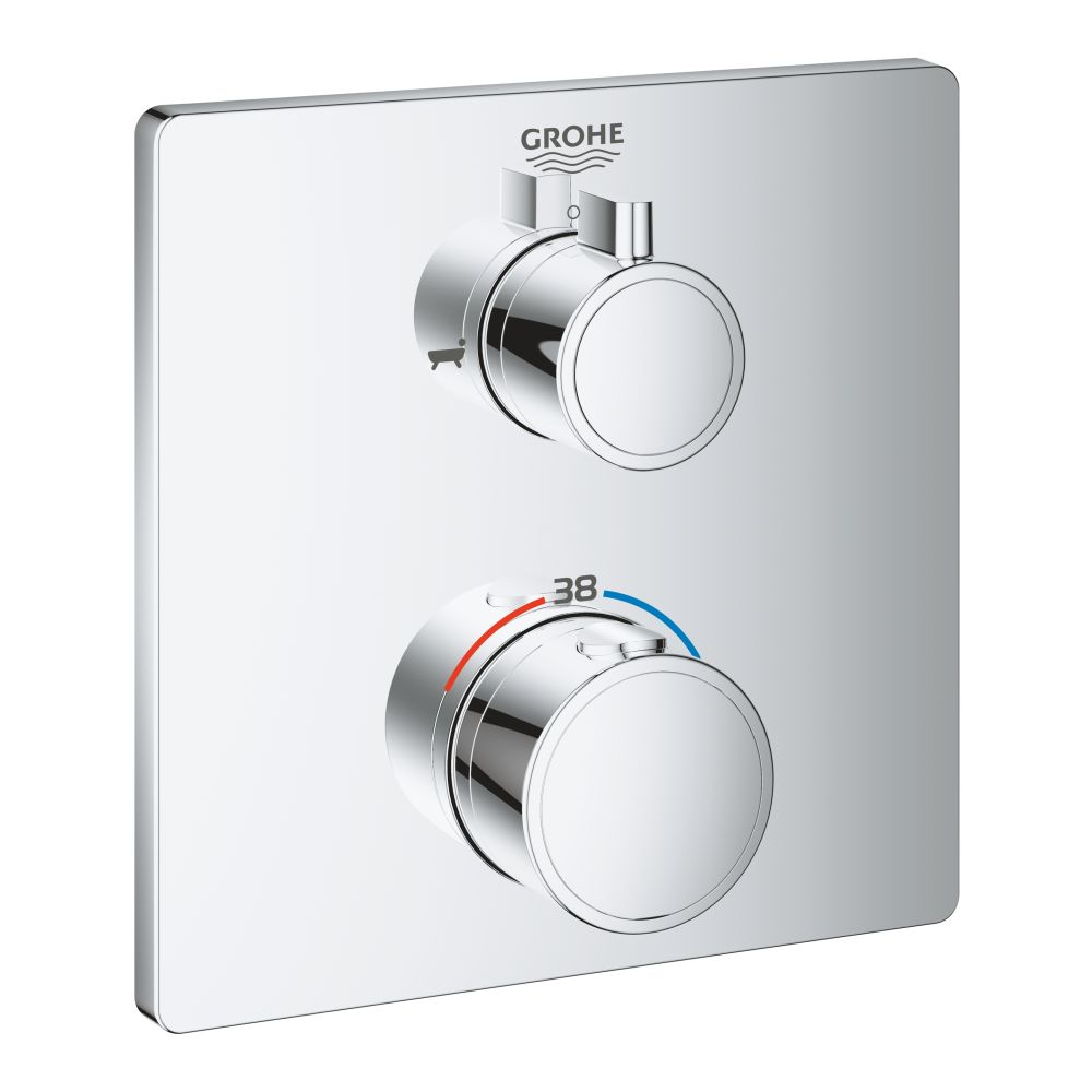 Внешняя часть термостата для ванны GROHE Grohtherm на 2 потребителя, хром (24080000)