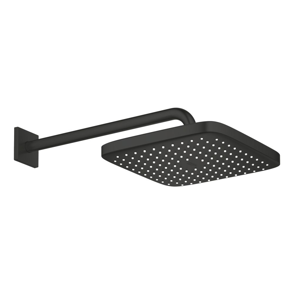 Верхний душ GROHE Tempesta Cube 250, 9,5 л/мин, 1 режим, 380 мм, черный матовый (266872430)