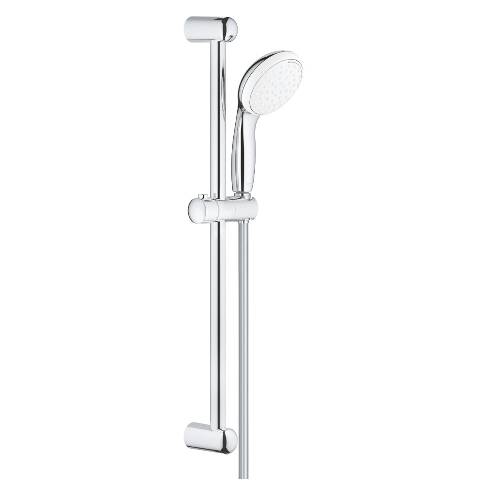 Душевой гарнитур GROHE Tempesta 100, 2 режима струи, душевая штанга 600 мм, 5,7 л/мин, хром/белый (2759810E)