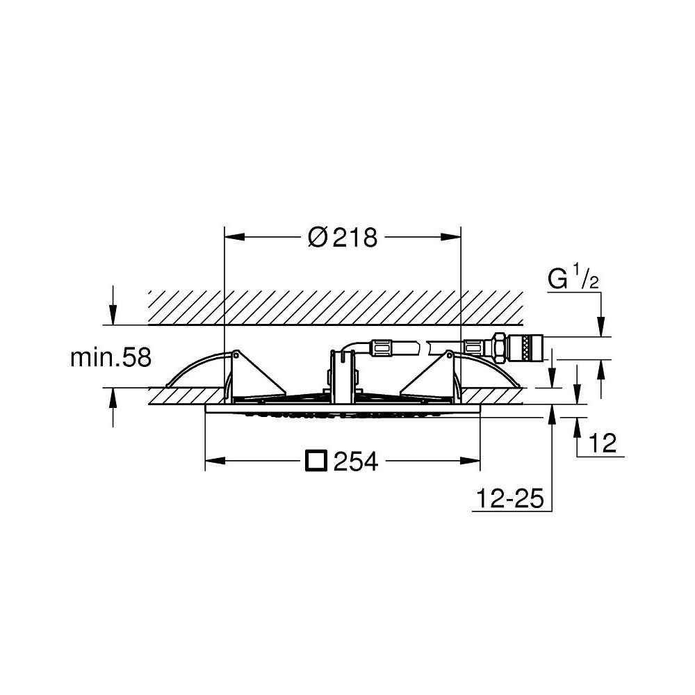 Верхний душ GROHE Rainshower F-series, 1 режим, хром (27467000)