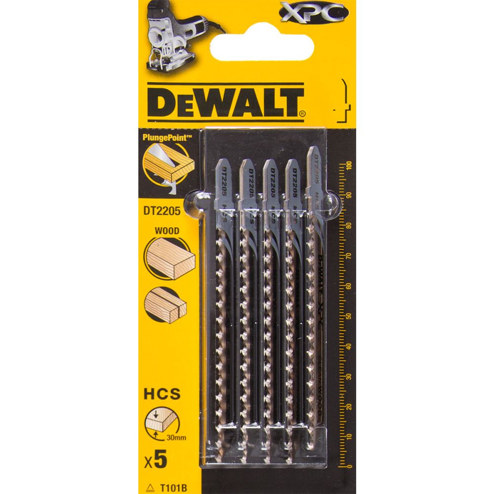 Пилка для лобзика DEWALT EXTREME PRECISION CUT, по дереву, 5 шт. (DT2205-QZ)