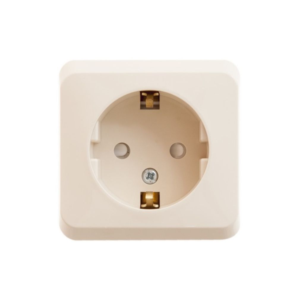 Розетка с заземлением со шторками 16А Systeme Electric (Schneider Electric) Etude, кремовый PA16-004K