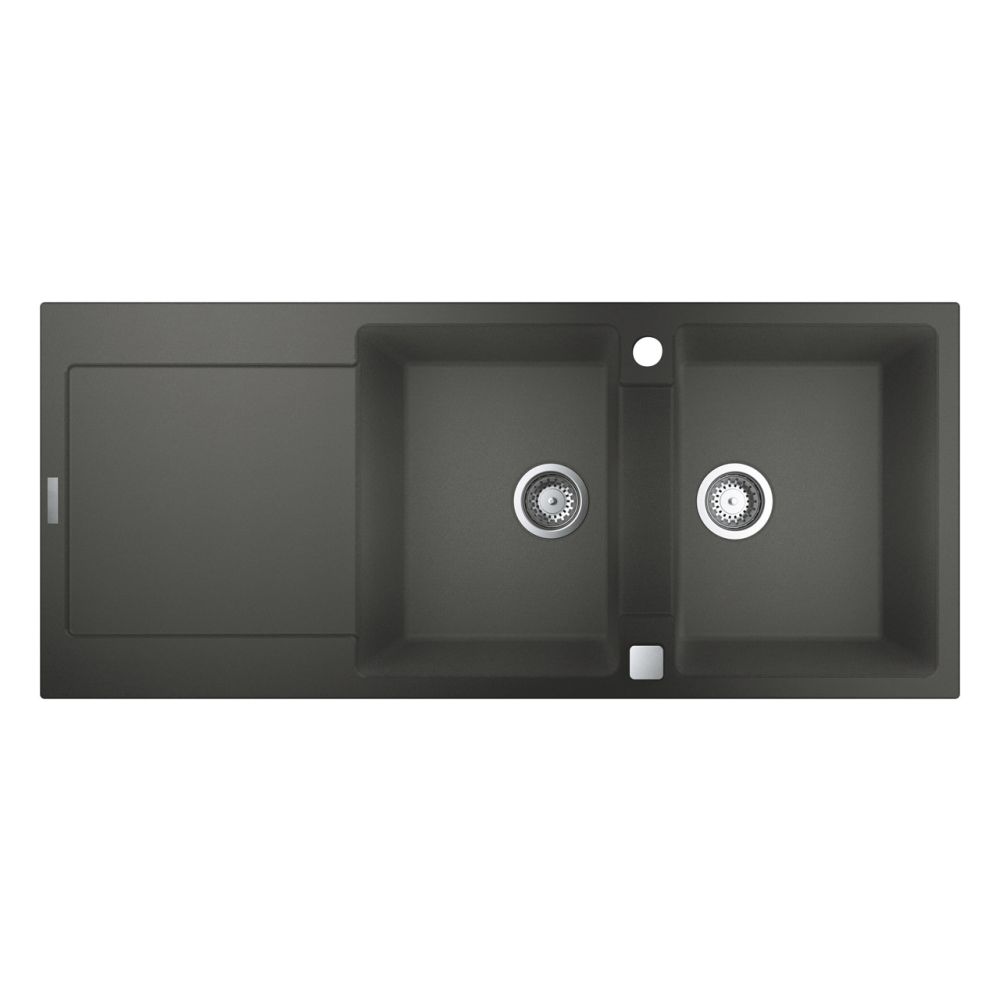 Мойка GROHE K500 с двумя чашами, 1160 x 500 мм, серый гранит (31647AT0)