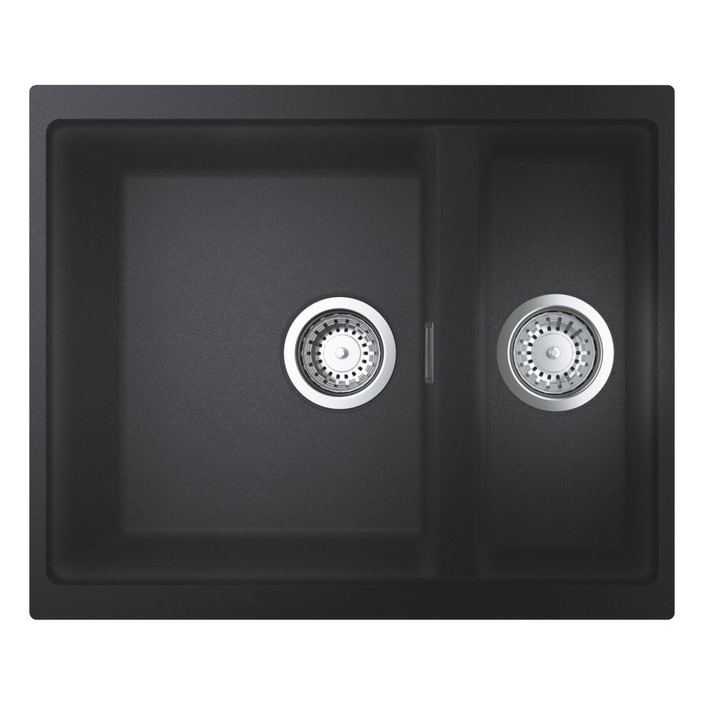 Мойка GROHE K500 с 1,5 чашей, 555 x 460 мм, черный гранит (31648AP0)