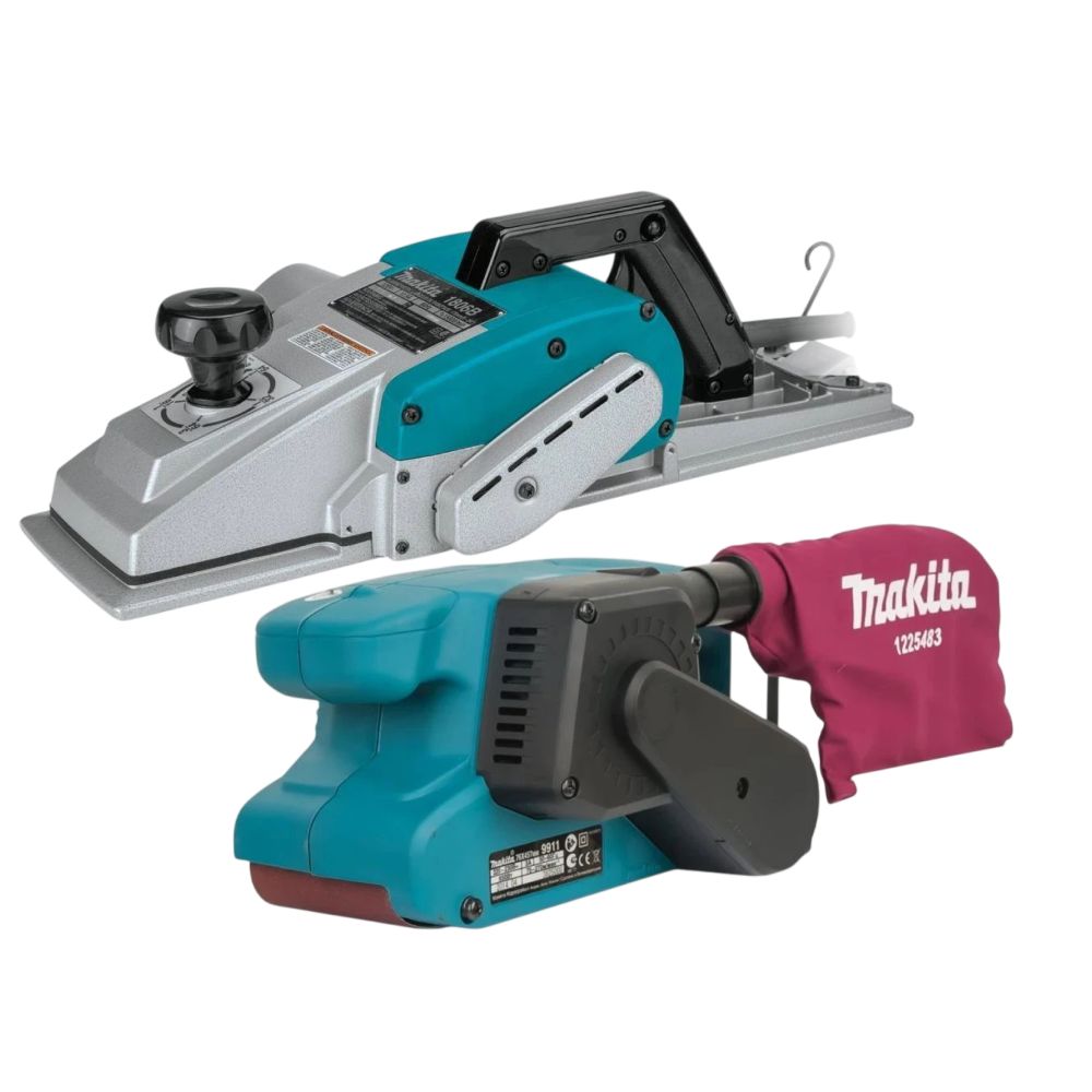 Набор электроинструмента Makita: ленточная шлифмашина 9911 + рубанок 1806B (ACSET-66)
