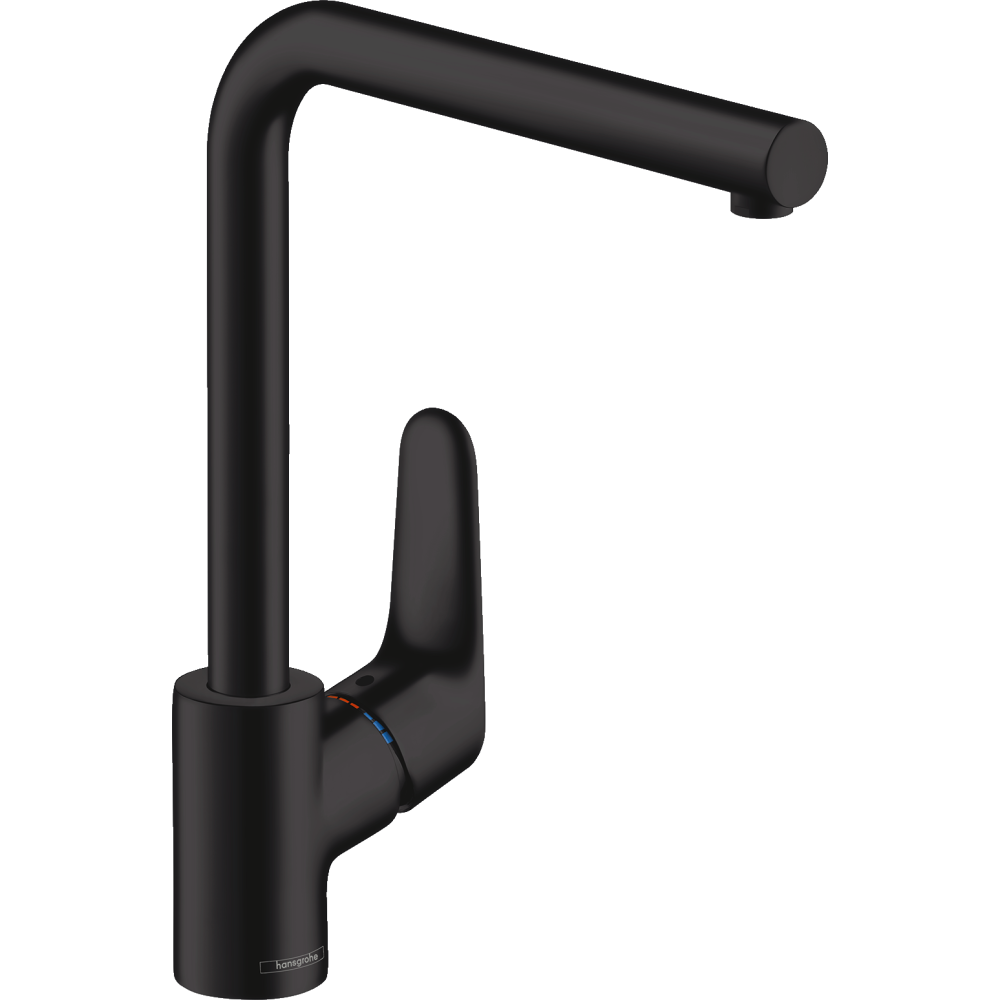 Смеситель для кухонной мойки hansgrohe Focus M41 280, с поворотным изливом 31817670, матовый черный