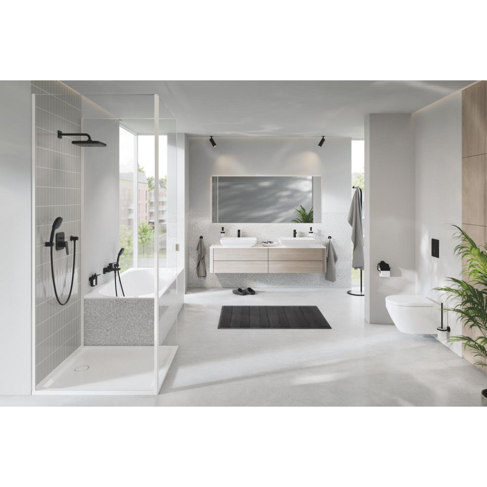 Верхний душ GROHE Tempesta Cube 250, 9,5 л/мин, 1 режим, 380 мм, черный матовый (266872430)