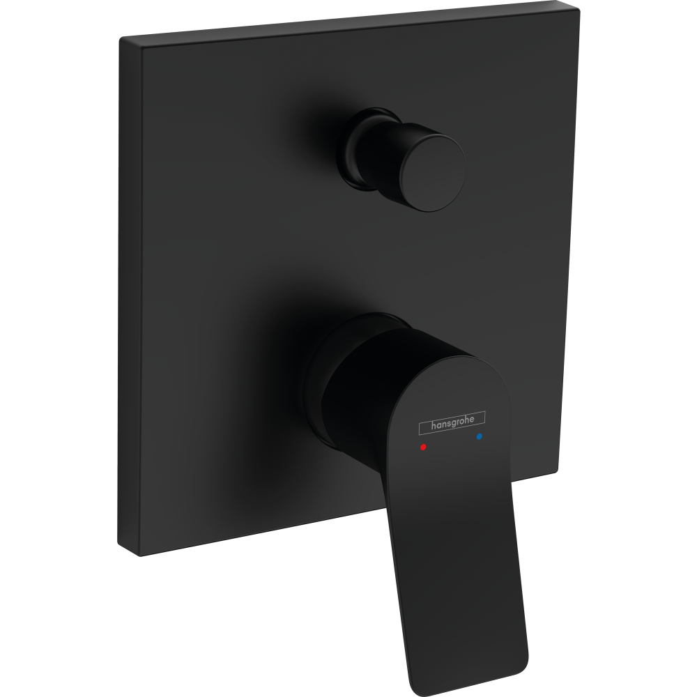 Внешняя часть смесителя для ванны hansgrohe Vivenis скрытого монтажа, со встроенной защитной комбинацией EN1717 75416670, матовый черный
