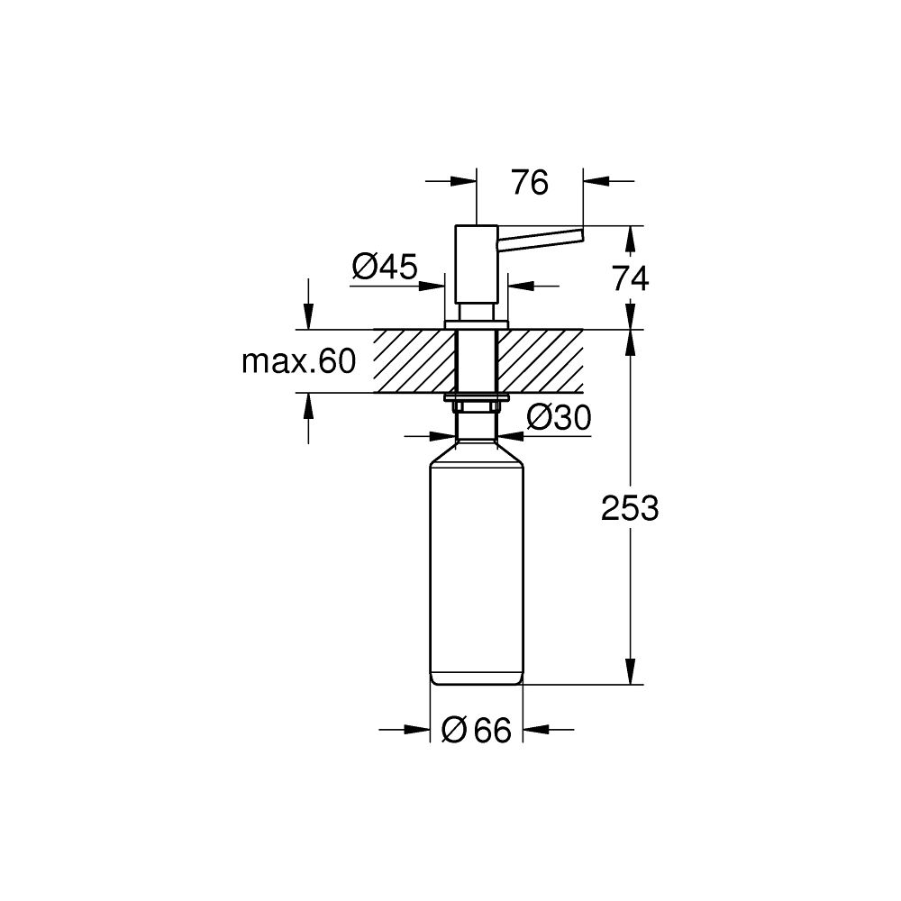 Дозатор жидкого мыла GROHE Cosmopolitan, темный графит матовый, (40535AL0)