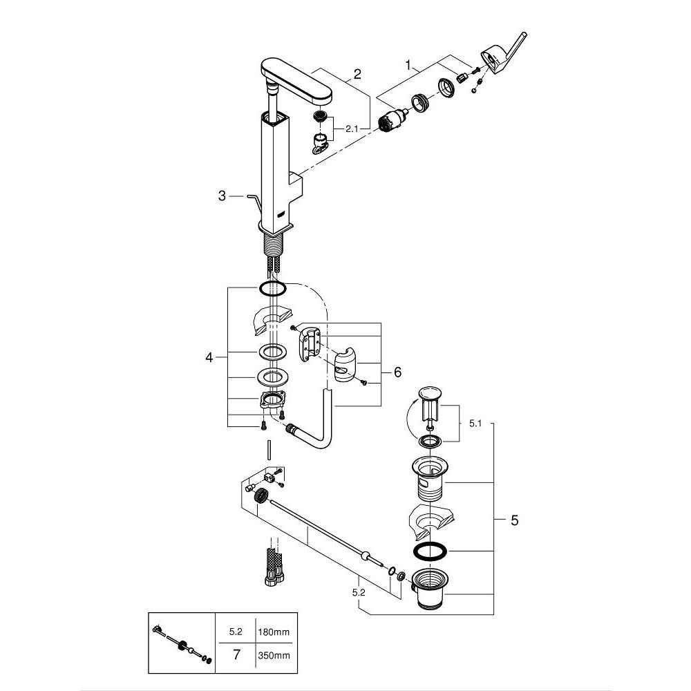 Смеситель для раковины GROHE Plus, L-size, хром (23843003)