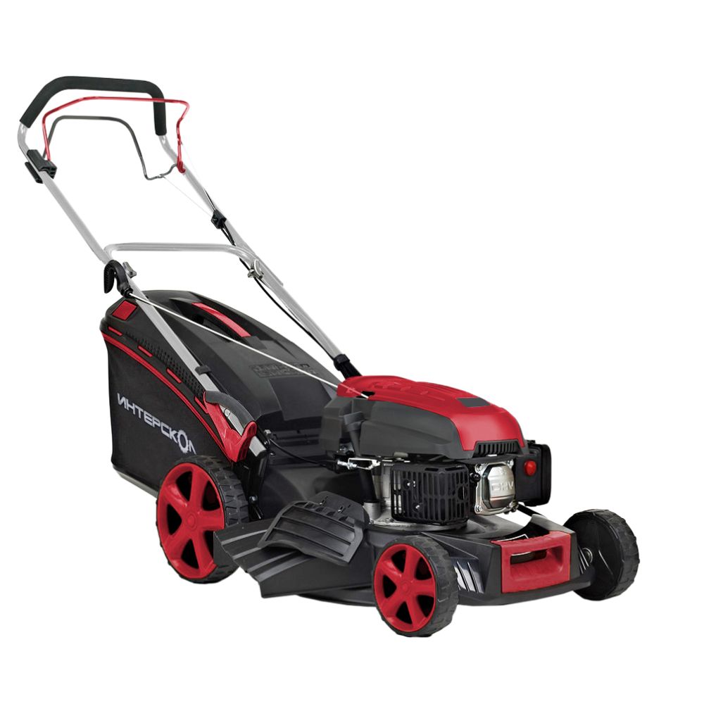 Бензиновая газонокосилка ИНТЕРСКОЛ ГБ-53/196СБ, 6 л.с, 196 см³, 3000 об/мин, 65 л (933.0.0.70)