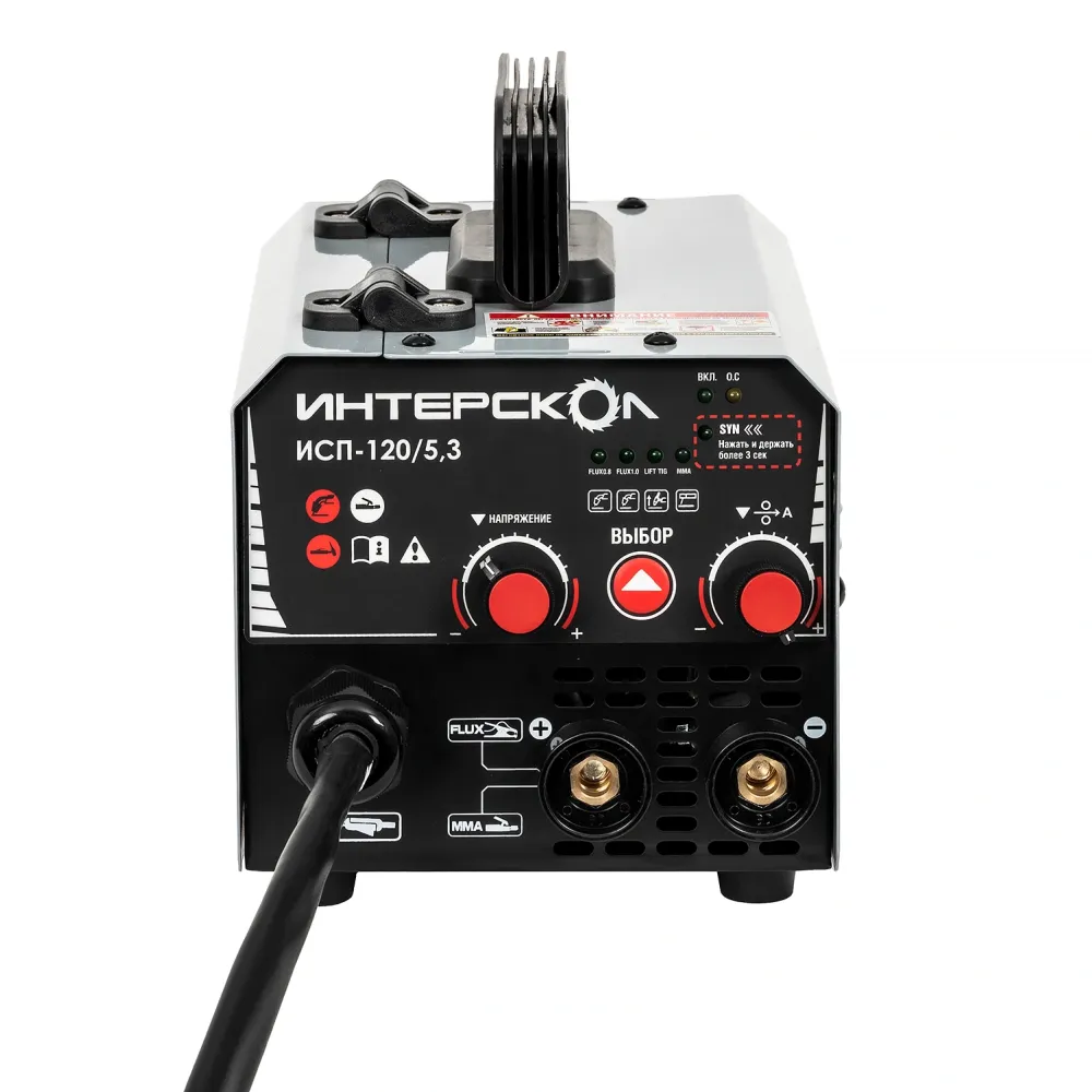 Аппарат сварочный электродуговой инверторный ИНТЕРСКОЛ ИСП-120/5,3, 4 кВт, 120 А, (662.1.0.70)