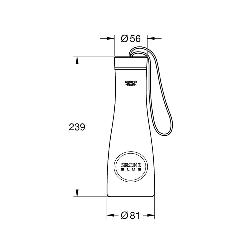 Бутылка для питьевой воды GROHE Blue, нержавеющая сталь (40848SD0)