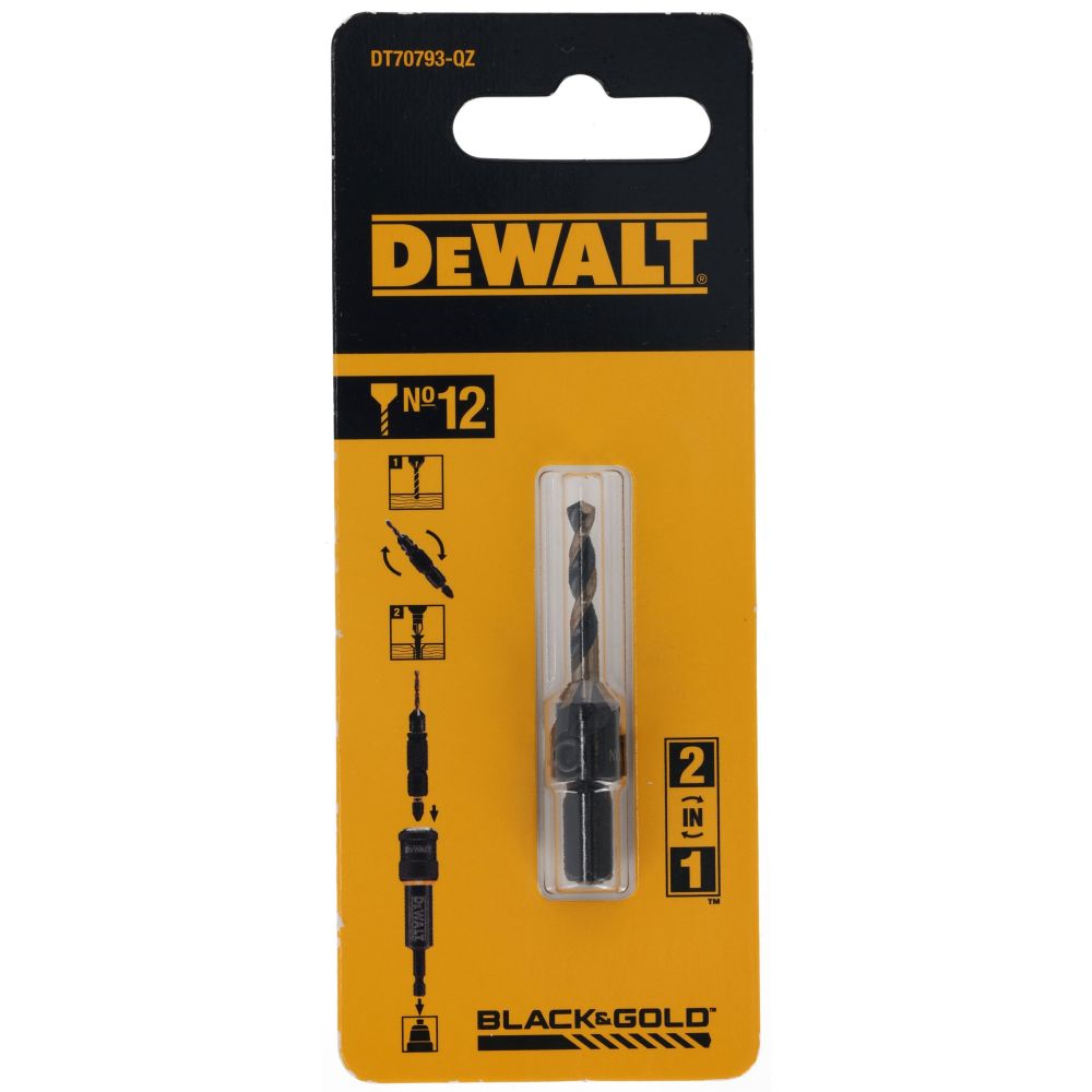 Пилотное сверло с зенкером DEWALT DT70793, №12, 3.56 мм (DT70793-QZ)