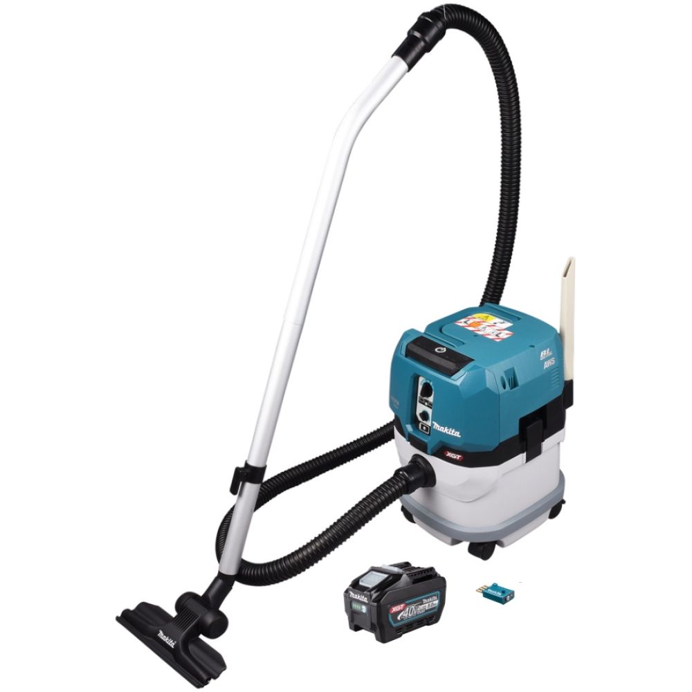 Аккумуляторный строительный пылесос Makita VC004GL, 40 В, 15 л, с АКБ 5 Ач, без ЗУ (DUST-KITM7)