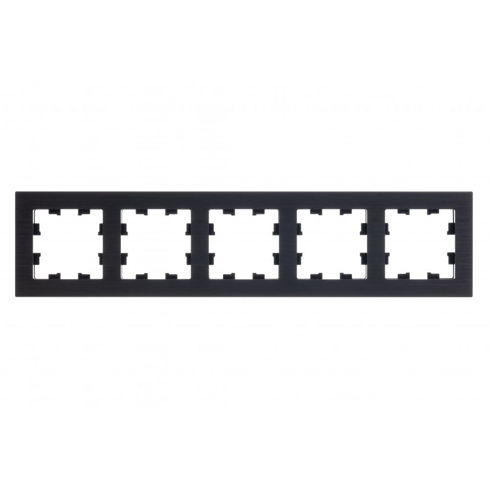 Рамка 5-постовая универсальная Systeme Electric (Schneider Electric) AtlasDesign Nature, металл оникс ATN312305