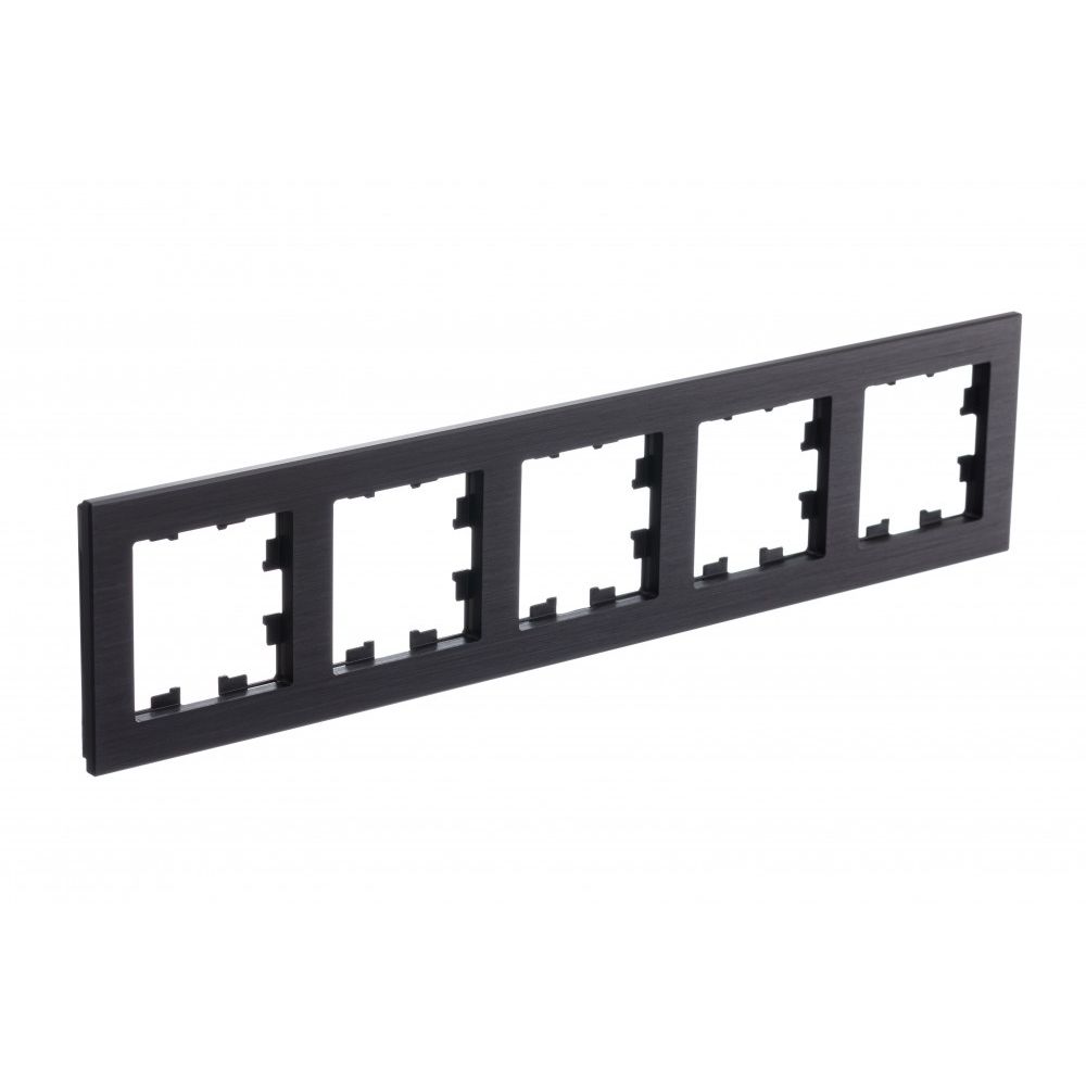 Рамка 5-постовая универсальная Systeme Electric (Schneider Electric) AtlasDesign Nature, металл оникс ATN312305