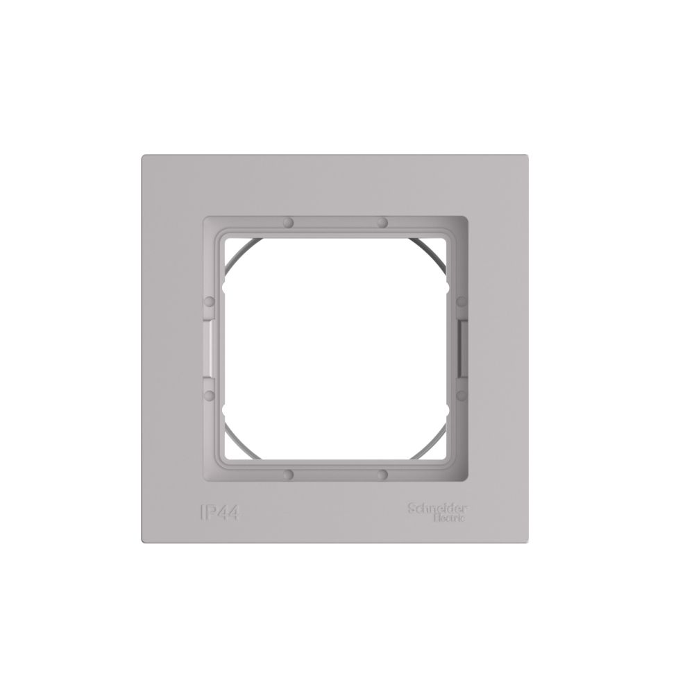 Рамка 1-постовая горизонтальная Systeme Electric (Schneider Electric) AtlasDesign Aqua, алюминий ATN440301