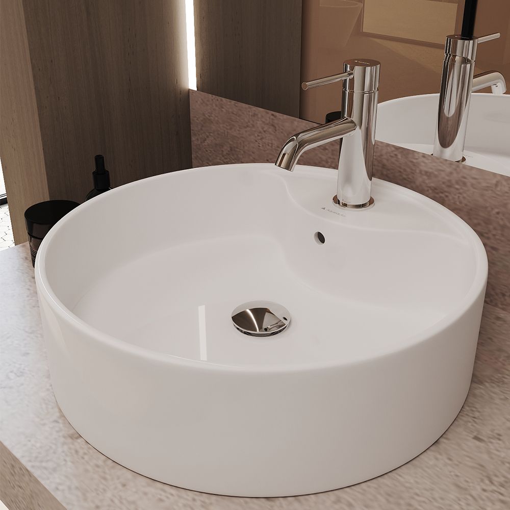 Раковина накладная Aqueduto ESPIRAL, D460, белый глянцевый (ESP0610)