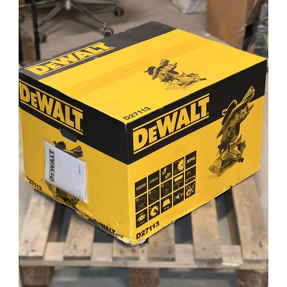 Комбинированная торцовочная пила DEWALT D27113, 1600 Вт, 305 мм, 3300 об/мин, (УЦЕНЕННЫЙ ТОВАР) (D27113-QS/U2)