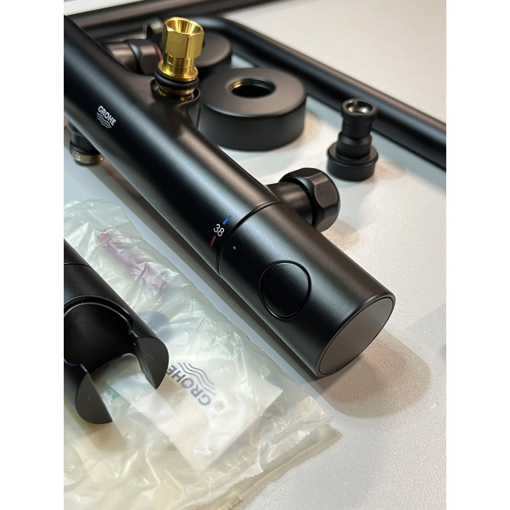 Душевая система GROHE Tempesta System 250 с термостатом для душа, матовый чёрный (266702431/U), уцененный товар