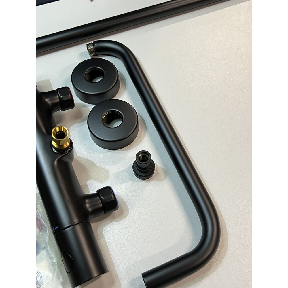 Душевая система GROHE Tempesta System 250 с термостатом для душа, матовый чёрный (266702431/U), уцененный товар