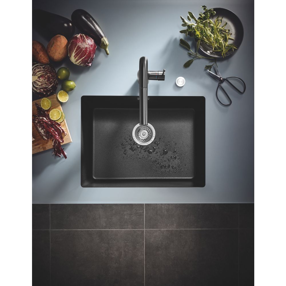 Мойка GROHE K700U с одной чашей, 610 x 460 мм, черный гранит (31655AP0)