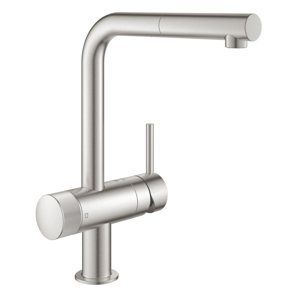 Смеситель для кухни GROHE Blue Pure Minta, с функцией фильтрации, без фильтра в комплекте, суперсталь (31721DC0)