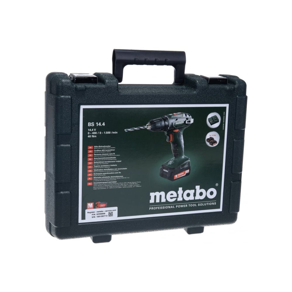 Дрель-шуруповерт аккумуляторный Metabo BS 14.4 (1.5 Ач), 602206550