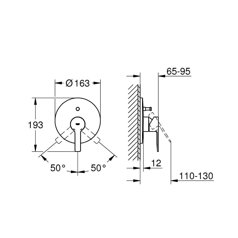Внешняя часть смесителя для ванны GROHE Lineare New, суперсталь (19297DC1)
