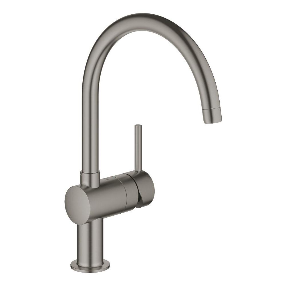 Смеситель для кухни GROHE Minta с поворотным C-изливом, темный графит матовый (32917AL0)