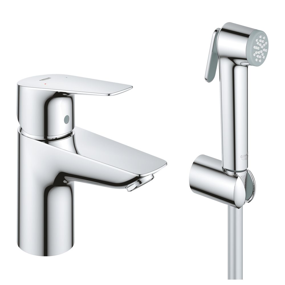Смеситель для раковины GROHE Start Edge QuickFix с гигиеническим душем, S-Size, хром (23773001)