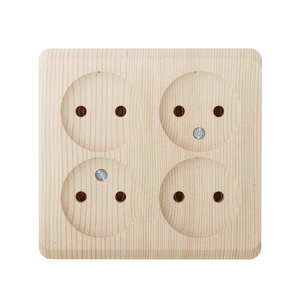 Розетка четырехместная без заземления 16А Systeme Electric (Schneider Electric) Etude, сосна PA16-205D