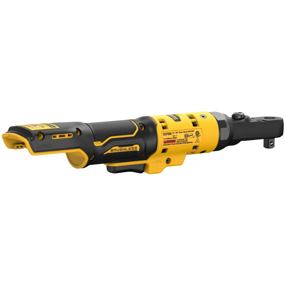 Аккумуляторный угловой гайковерт DEWALT DCF500L2G, с трещоткой, 12 В, 67 Нм, 450 об/мин, с 2 АКБ 3 Ач и ЗУ, в чехле (DCF500L2G-QW)