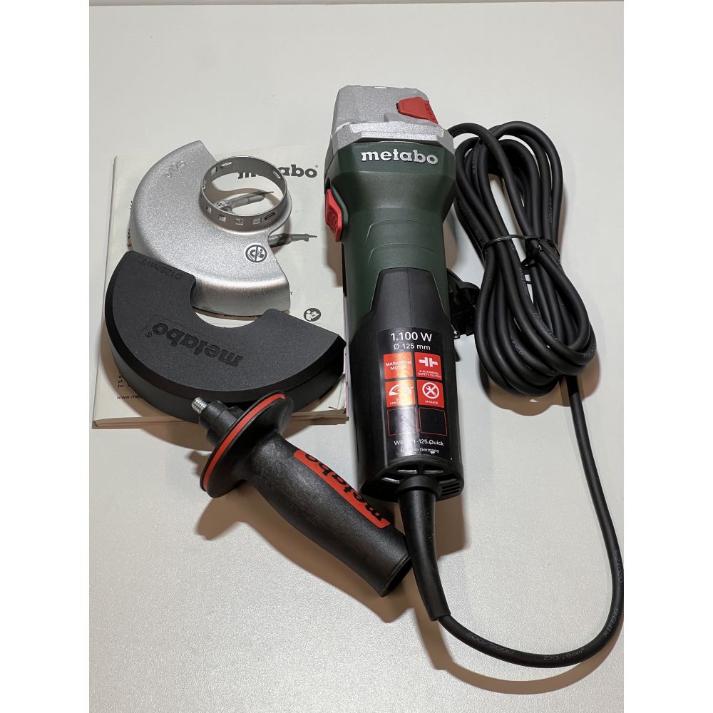 Угловая шлифмашина Metabo WEV 11-125 Quick, 1100 Вт, 125 мм, 10500 об/мин, (УЦЕНЕННЫЙ ТОВАР) (603625000/U1A)