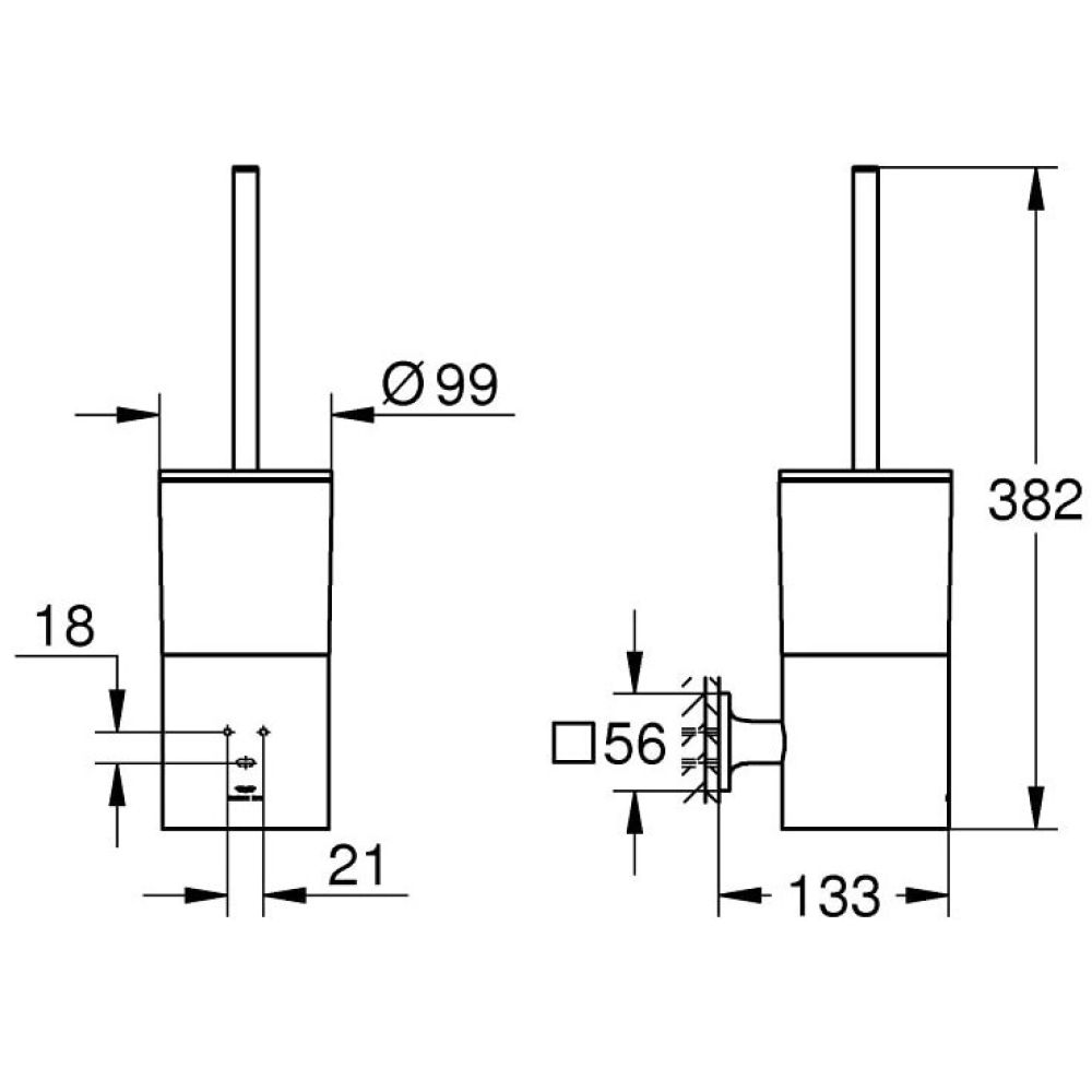 Туалетный ёршик GROHE Allure с держателем, холодный рассвет матовый (40340GN1)