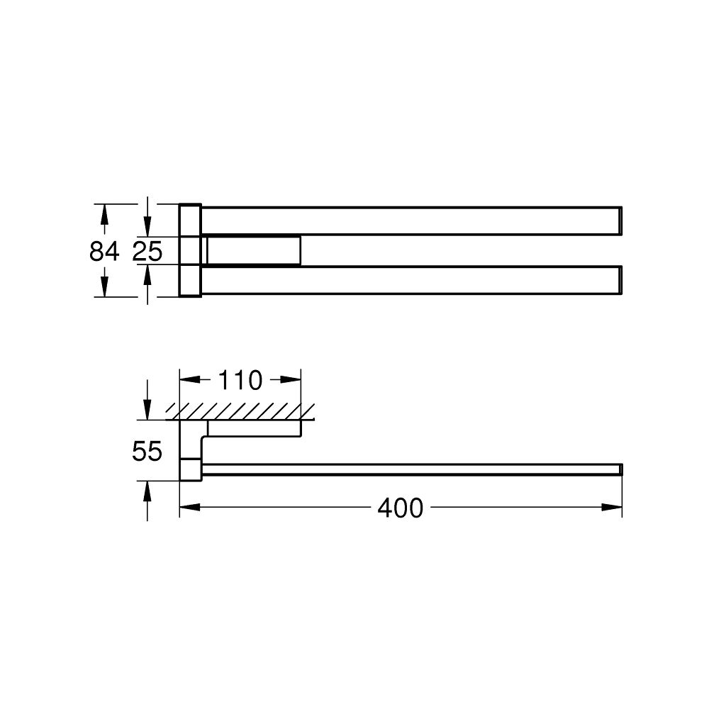 Держатель для полотенца двойной GROHE Selection Cube, хром (40768000)