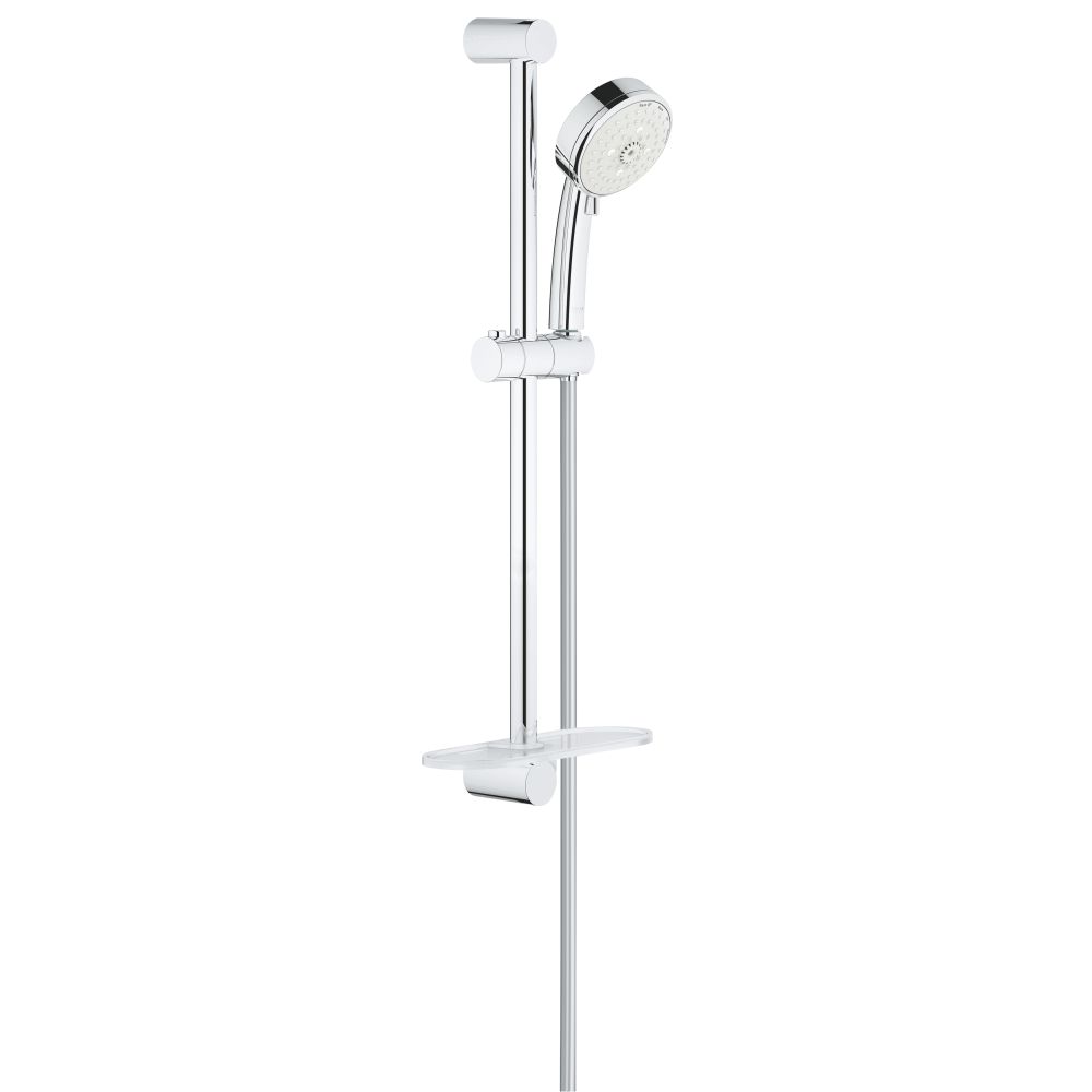 Душевой гарнитур GROHE Tempesta Cosmopolitan 100 с мыльницей, 4 режима струи, душевая штанга 600 мм, 9,5 л/мин, хром (27577002)