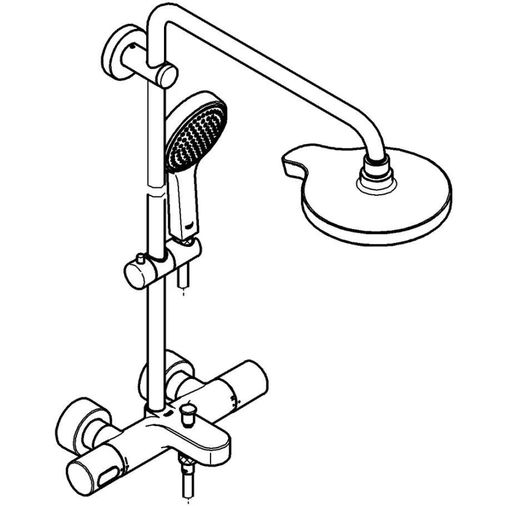 Душевая система GROHE Power&Soul 190 с термостатом для ванны, хром (27913000)