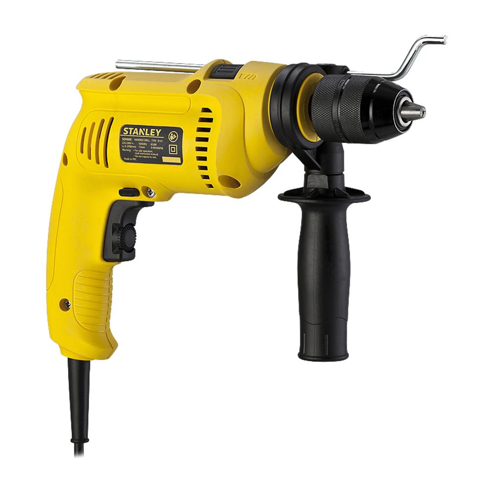 Ударная дрель STANLEY SDH600C, 600 Вт, 2900 об/мин, 49300 уд/мин, быстрозажимной патрон 13 мм