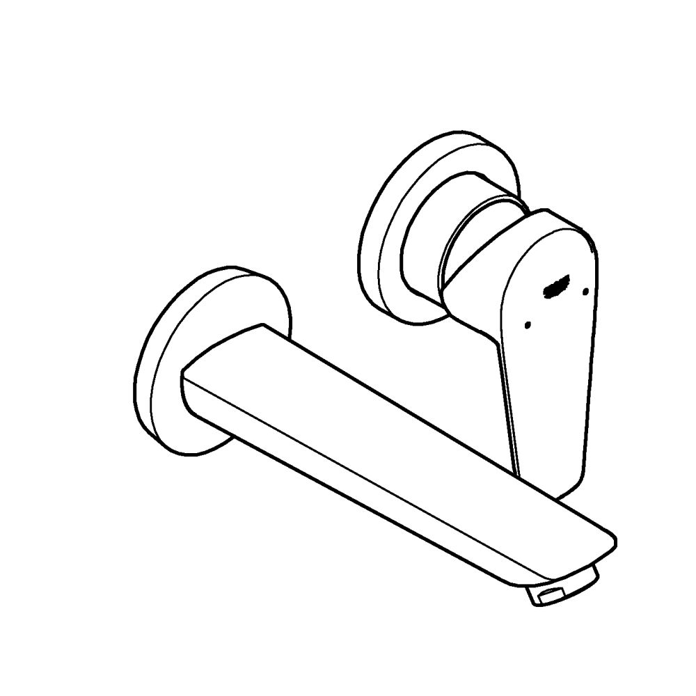 Смеситель для раковины GROHE BauEdge в комплекте с монтажной частью, хром (20474001)