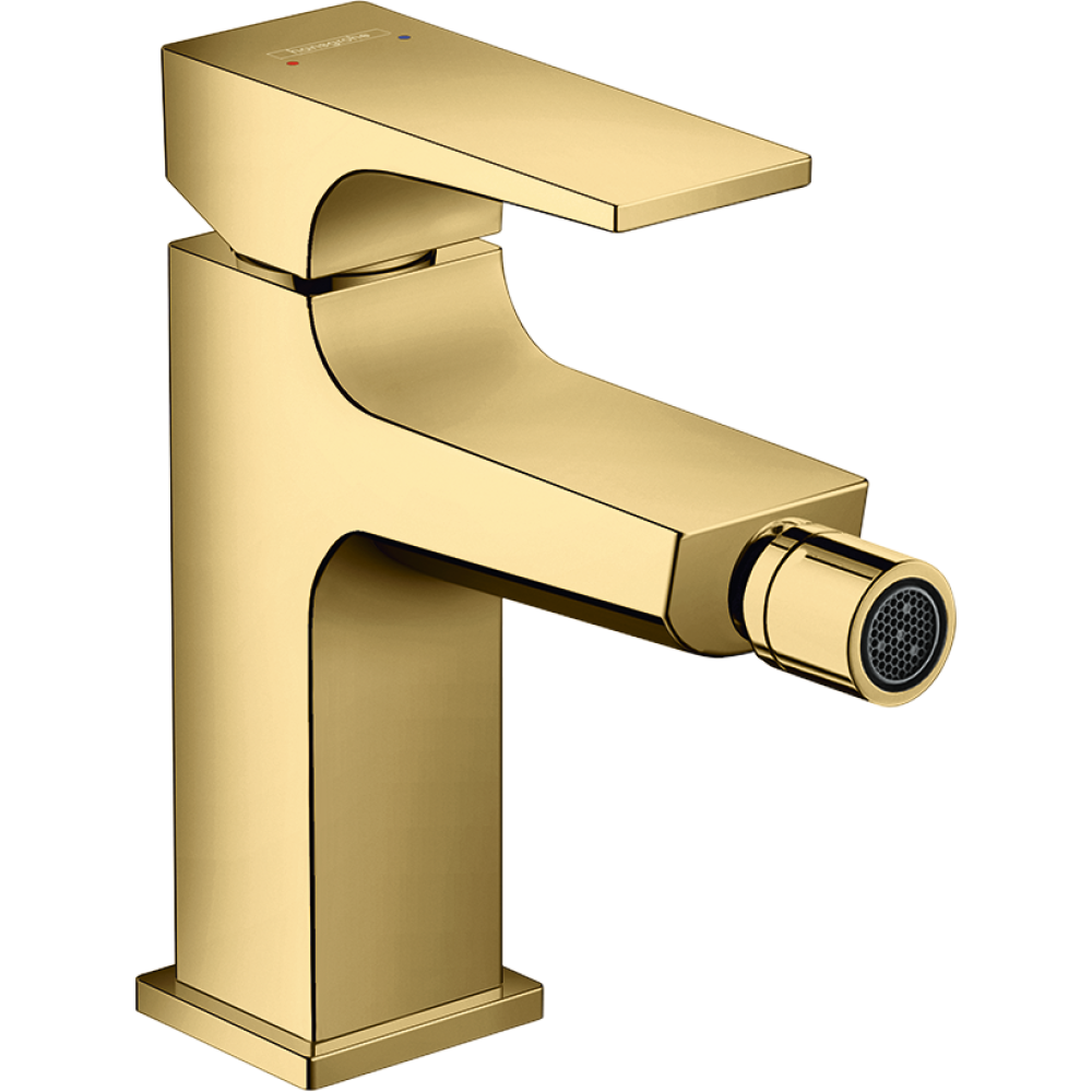 Смеситель для биде hansgrohe Metropol со сливным клапаном Push-Open 32520990, полированное золото