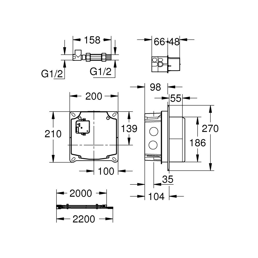 Скрытый монтажный ящик GROHE (36264001)